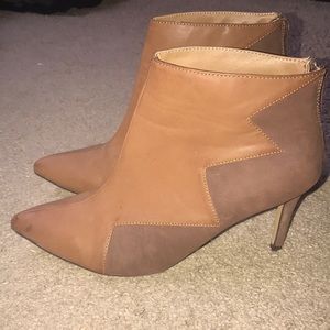 Tan heeled booties